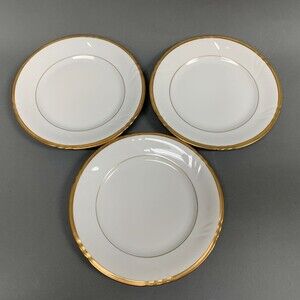 Royal Heidelberg Winterling Salad Plates 7 5/8" White with Gold Trim Lot of 3